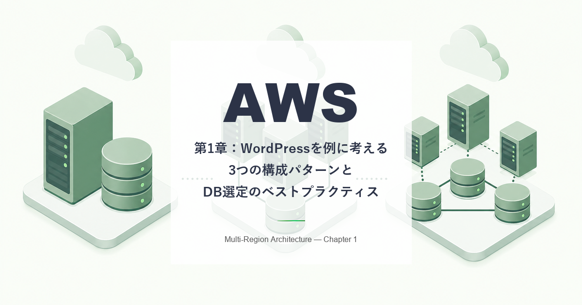 【AWSマルチリージョン】WordPressを例に考える3つの構成パターンとDB選定のベストプラクティス