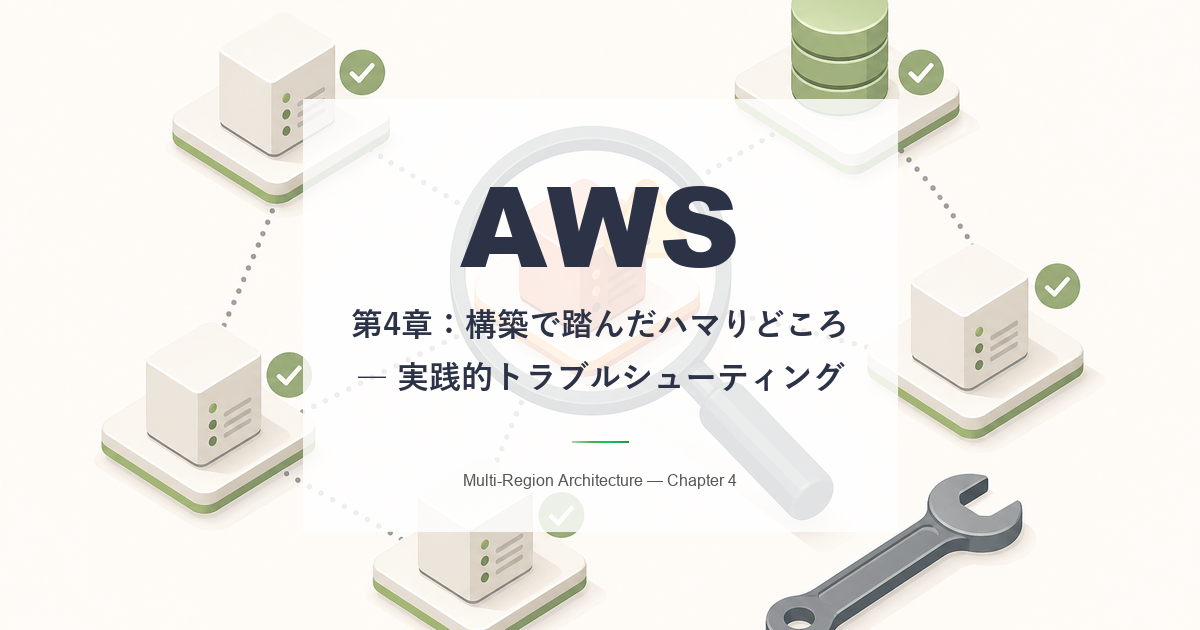 【AWSマルチリージョン構成】構築で踏んだハマりどころ ― 実践的トラブルシューティング