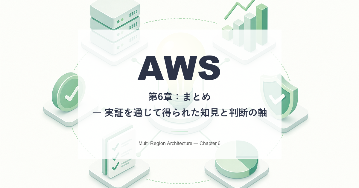 【AWSマルチリージョン構成】まとめ — 本件を通じて得られた知見と判断の軸